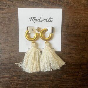 Madewell Ivory Lantern Tassel Earrings